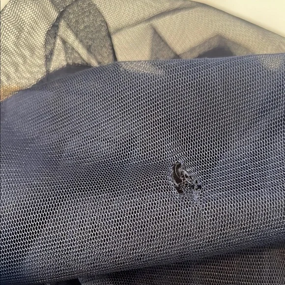 Tadashi Shoji Too Navy Embroidered Lace Evening Gown Tulle Skirt Size 16 Q   NWT - Picture 11 of 16